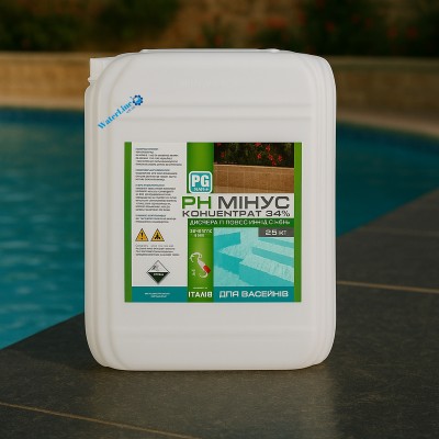 Жидкое средство для понижения уровня pH PG ph minus 20л / 28кг 44% (Италия) PG 24