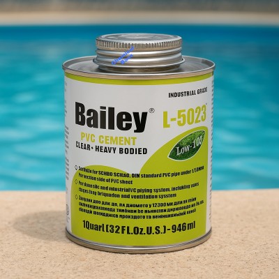 Клей для труб ПВХ Bailey L-5023 прозрачный 946 мл (для больших диаметров ПВХ труб)