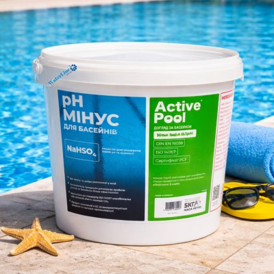 Средство для снижения уровня рН Active Pool рН минус, 5 кг, желтоватые гранулы