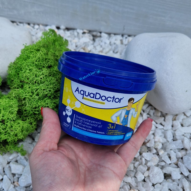 Химия для бассейна мульти табс AquaDoctor MC-T 0,4 кг 3 в 1 | Аквадоктор большие таблетки для бассейна 200 г