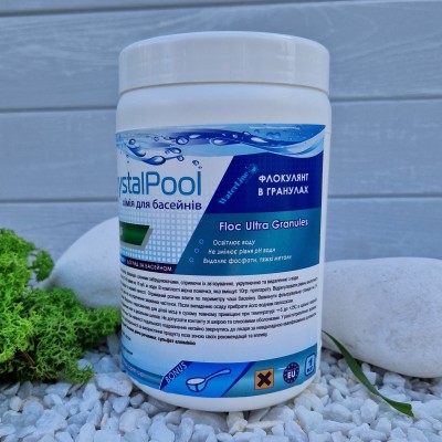Коагулянт (флокулянт) проти мутності у воді Crystal Pool Floc Ultra Granules 1 кг у гранулах