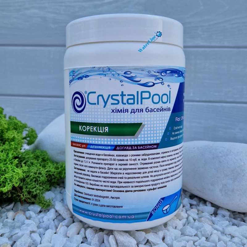 Коагулянт (флокулянт) проти мутності у воді Crystal Pool Floc Ultra Granules 1 кг у гранулах