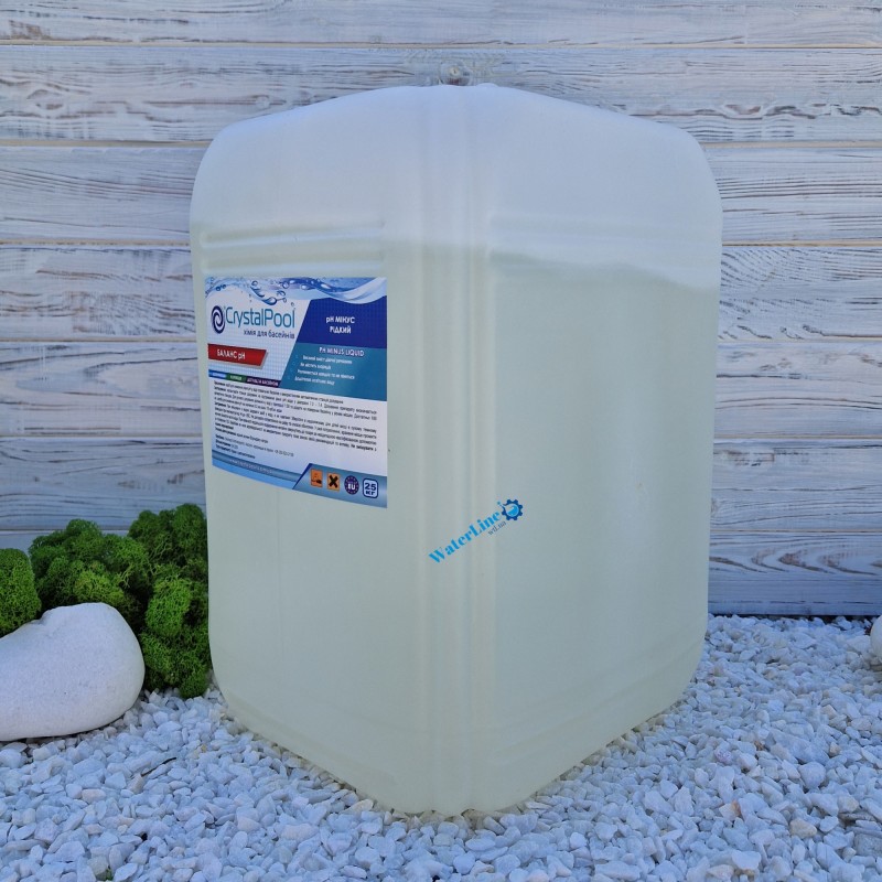 Жидкое средство для понижения уровня pH Crystal Pool pH Minus Liquid 25 кг | Кристал Пул