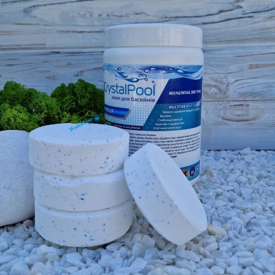 Хімія для басейну Crystal pool MultiTab 4 в 1 мульти таб 1 кг | Великі таблетки для басейну Кристал Пул