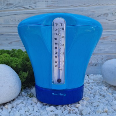 Поплавок-дозатор для бассейна для больших таблеток хлора с термометром Kokido K619BU (табл. 75 мм) синий